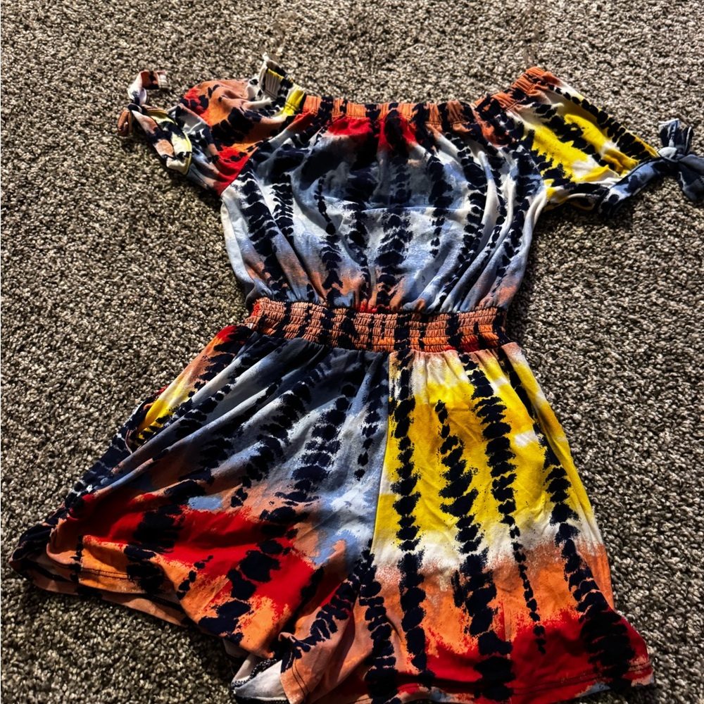 Derek Heart Multicolor Tie-Dye Romper